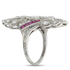 Anello di platino con diamante e rubino da 1,0ct MF09-020526