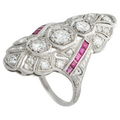 Anello di platino con diamante e rubino da 1,0ct MF09-020526