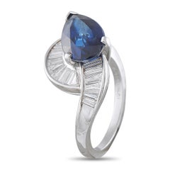 Platinum 1.0ct Diamond and Sapphire Ring MF16-062526