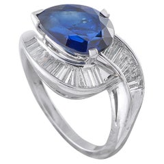 Platinum 1.0ct Diamond and Sapphire Ring MF16-062526