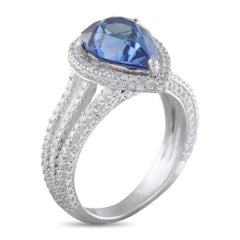 Anello in platino con diamante e zaffiro da 1,0ct MF18-050726