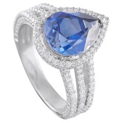 Anello in platino con diamante e zaffiro da 1,0ct MF18-050726