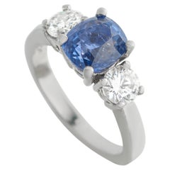 Platinum 1.0ct Diamond and Sapphire Ring MF26-051826