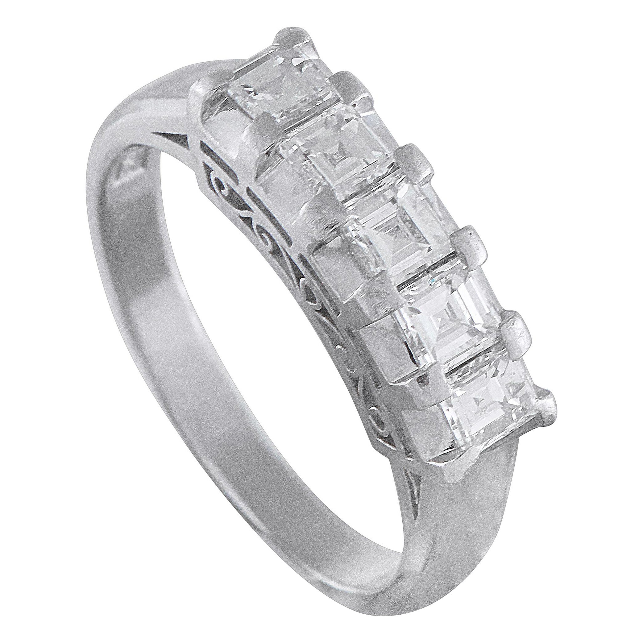 Platin 1.0ct Diamant Fünf-Stein-Ring #5332