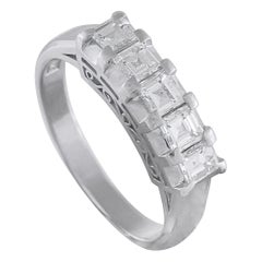Platin 1.0ct Diamant Fünf-Stein-Ring #5332
