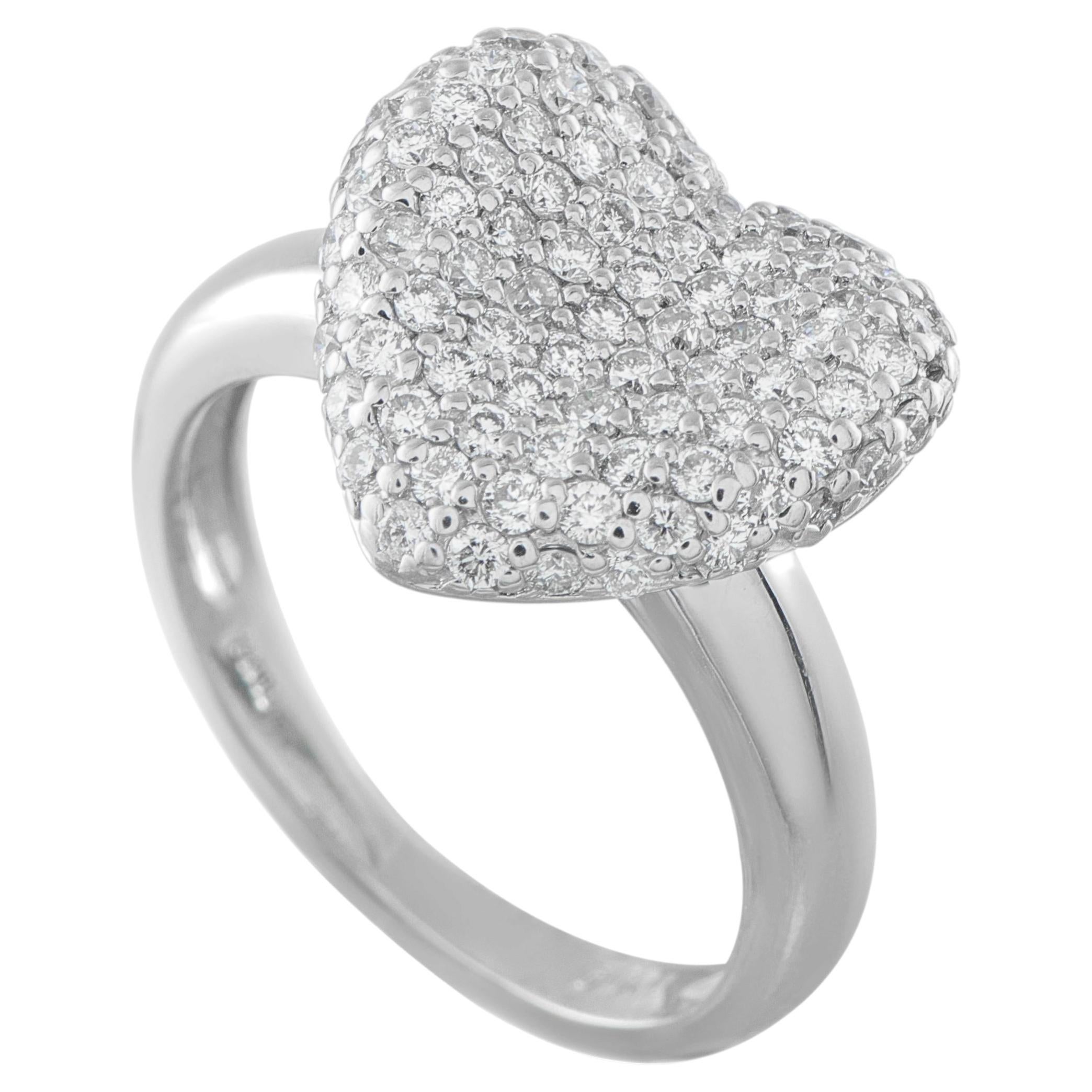 Platinum 1.0ct Diamond Heart Ring MF30-041426 For Sale
