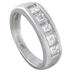 Platinum 1.0ct Diamond Square-Cut Band Ring MF14-063026