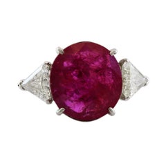 Platinum 11 Carat Natural Unheated Ruby and Diamond Cocktail Ring
