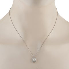 Platinum 1.10ct Diamond Square Pendant Necklace MF26-101525