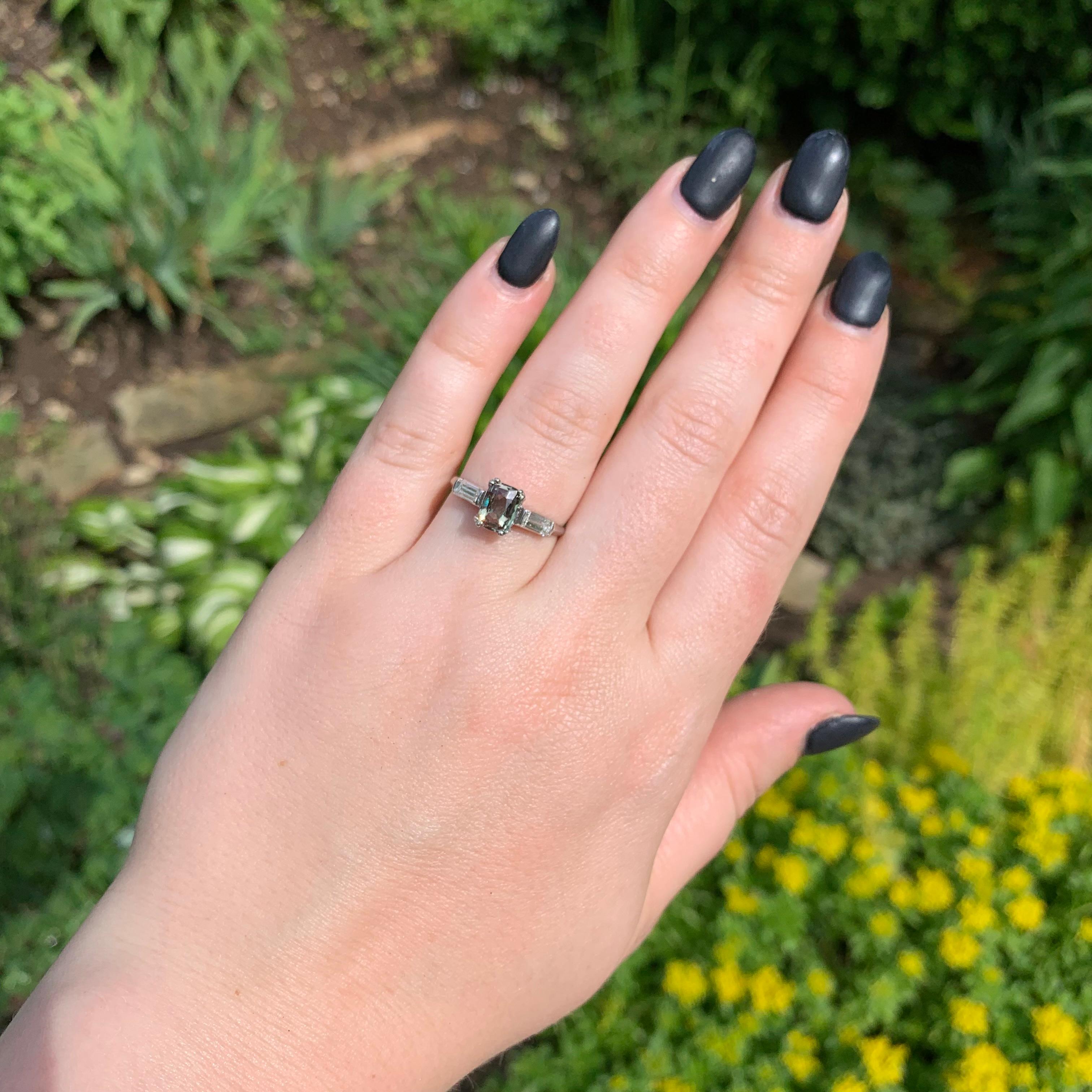 Platin 1,13 Karat natürlicher Alexandrit Ring mit GIA-Bericht 3