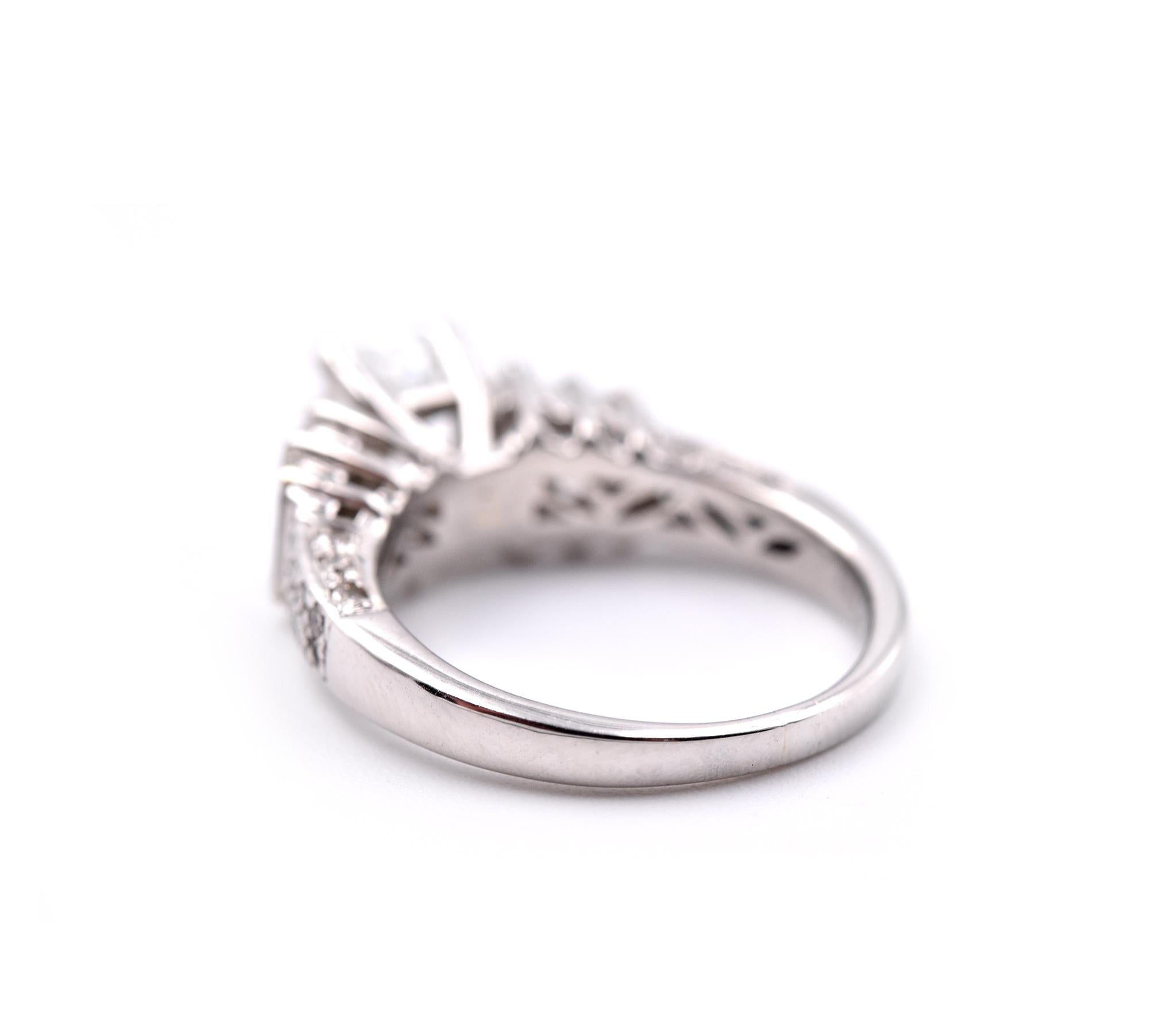 Emerald Cut Platinum 1.13 Carat Diamond Engagement Ring