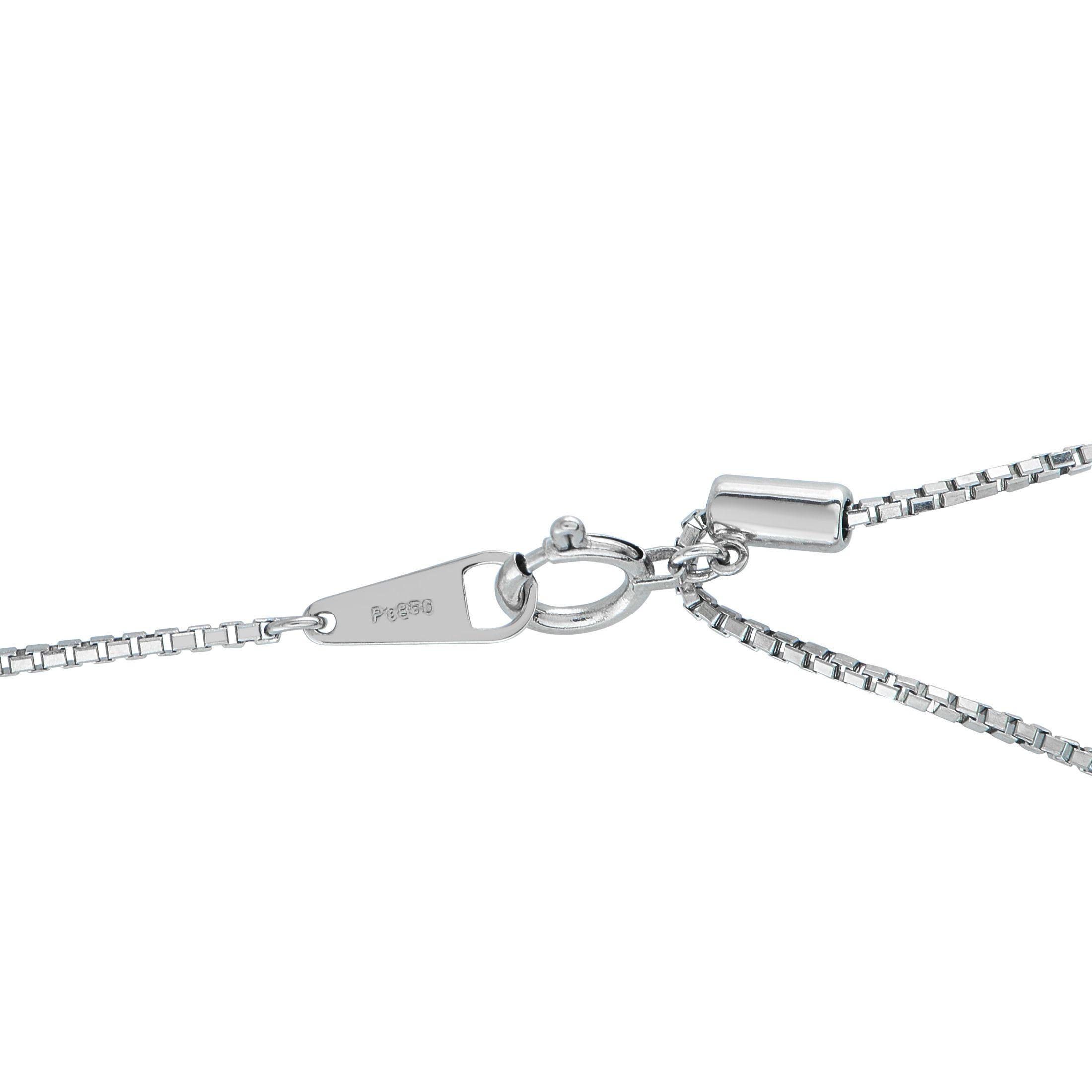 Baguette Cut Platinum 1.15ct Diamond and Sapphire Pendant Necklace