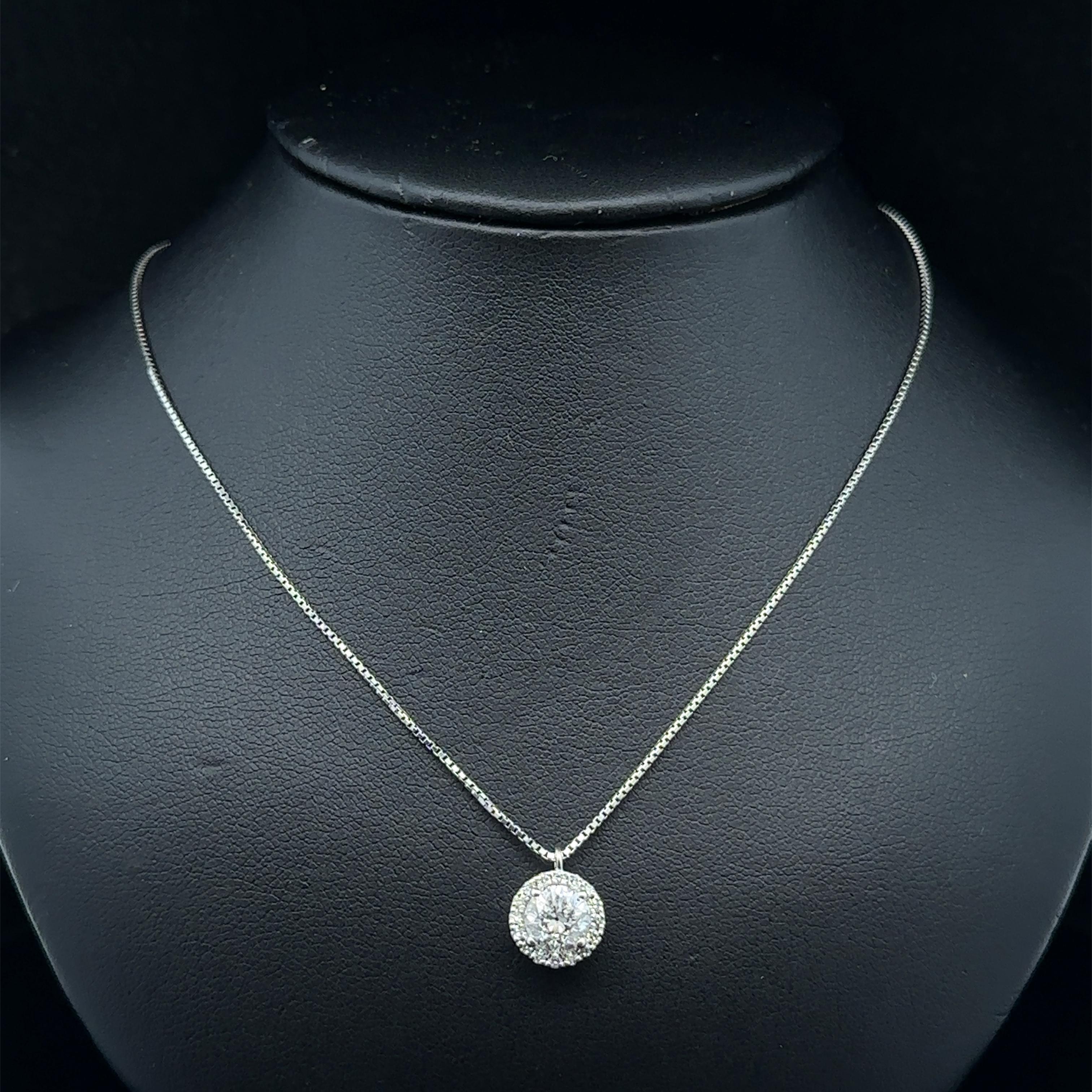 Platin 1,17ctw Runde Diamant Solitär Slide Anhänger Einstellbare Box Kette im Angebot 3