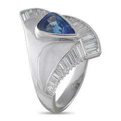 Platinum 1.18ct Diamond and Sapphire Statement Ring #5280