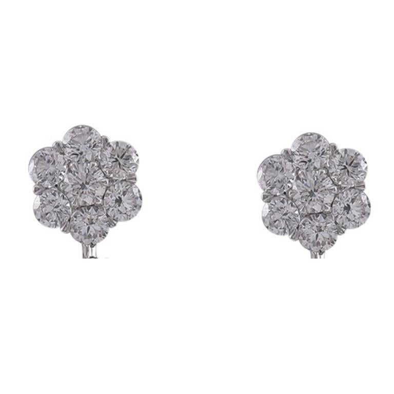 Sophia D. 11.92 Carat Diamond and Emerald Platinum Earrings In New Condition In New York, NY
