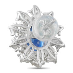 Platin-Ohrringe mit 1,19 Karat Diamanten und Saphiren MF22-0411026