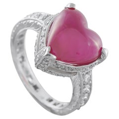 Anillo Corazón de Platino con Diamante y Rubí de 1,20 ct MF05-012726