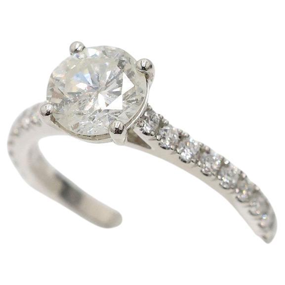 Diamond Solitaire Certified Natural 1.20 CT Diamond Shoulders Ring in Platinum For Sale