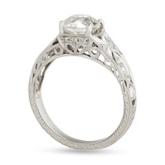 Platinum 1.21 carat Old Mine Cut Diamond GIA Certified Estate Engagement Ring