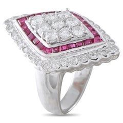 Platinum 1.21ct Diamond and Ruby Ring MF14-041426