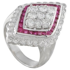 Platinum 1.21ct Diamond and Ruby Ring MF14-041426