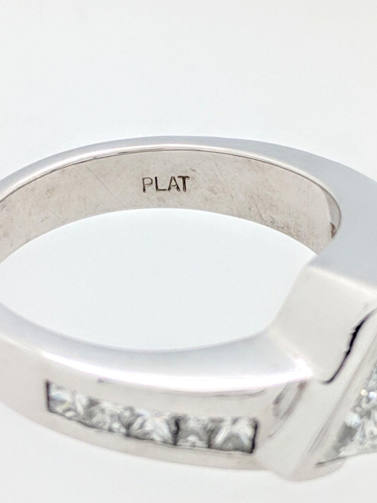 Platinum 1.25 Carat Trillion Cut Diamond Engagement Ring SI1/H 6