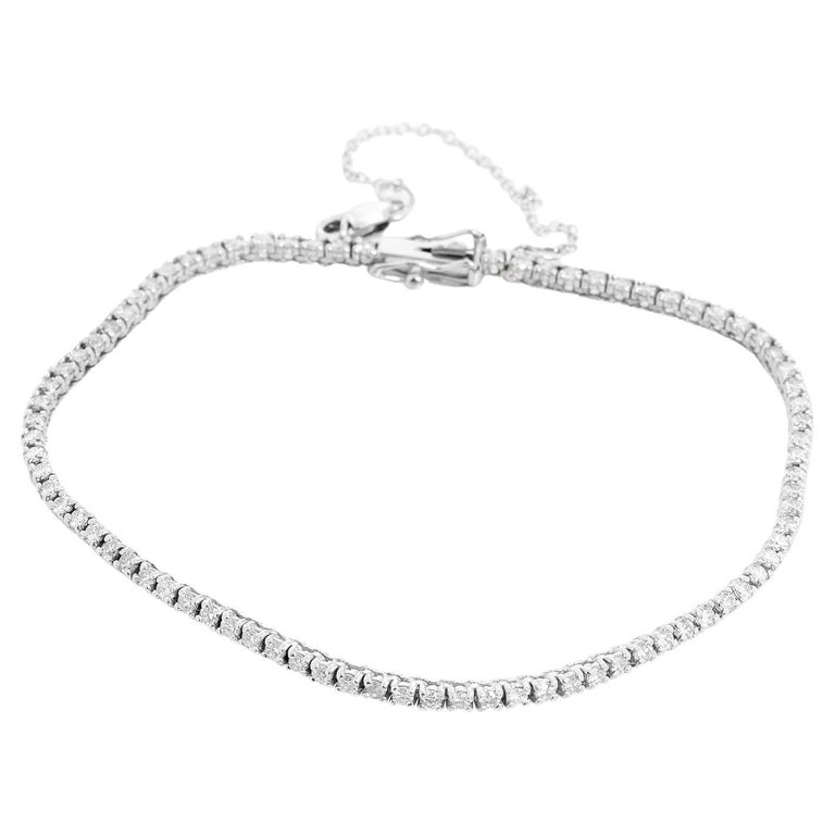 Platinum 1.25 Carat Diamond Tennis Bracelet For Sale at 1stDibs