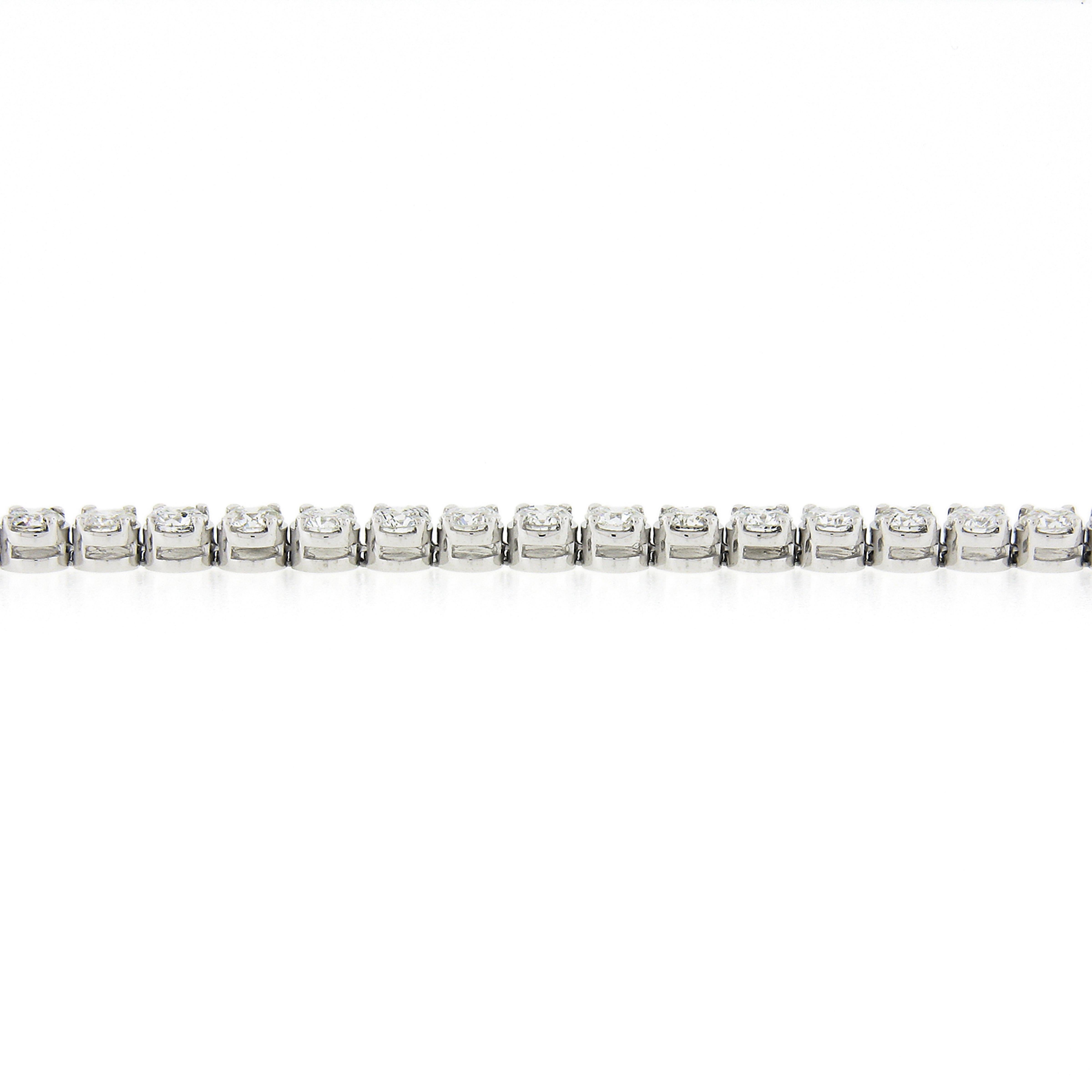 Platinum 12.55ct 34 Round Brilliant Large Diamond Line Tennis Statement Bracelet 2
