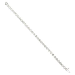 Platinum 12.55ct 34 Round Brilliant Large Diamond Line Tennis Statement Bracelet