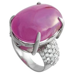 Platinum 1.25ct Diamond and Burma Ruby Ring MF02-012726