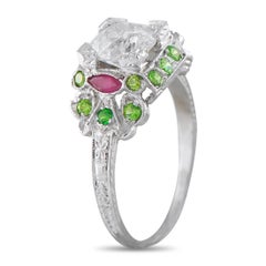 Platinum 1.25ct Diamond and Demantoid Ring MF20-062526