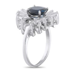 Platinum 1.25ct Diamond and Sapphire Ballerina Ring MF01-062626