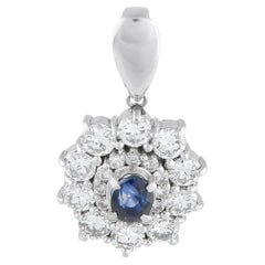 Platinum 1.25ct Diamond and Sapphire Pendant