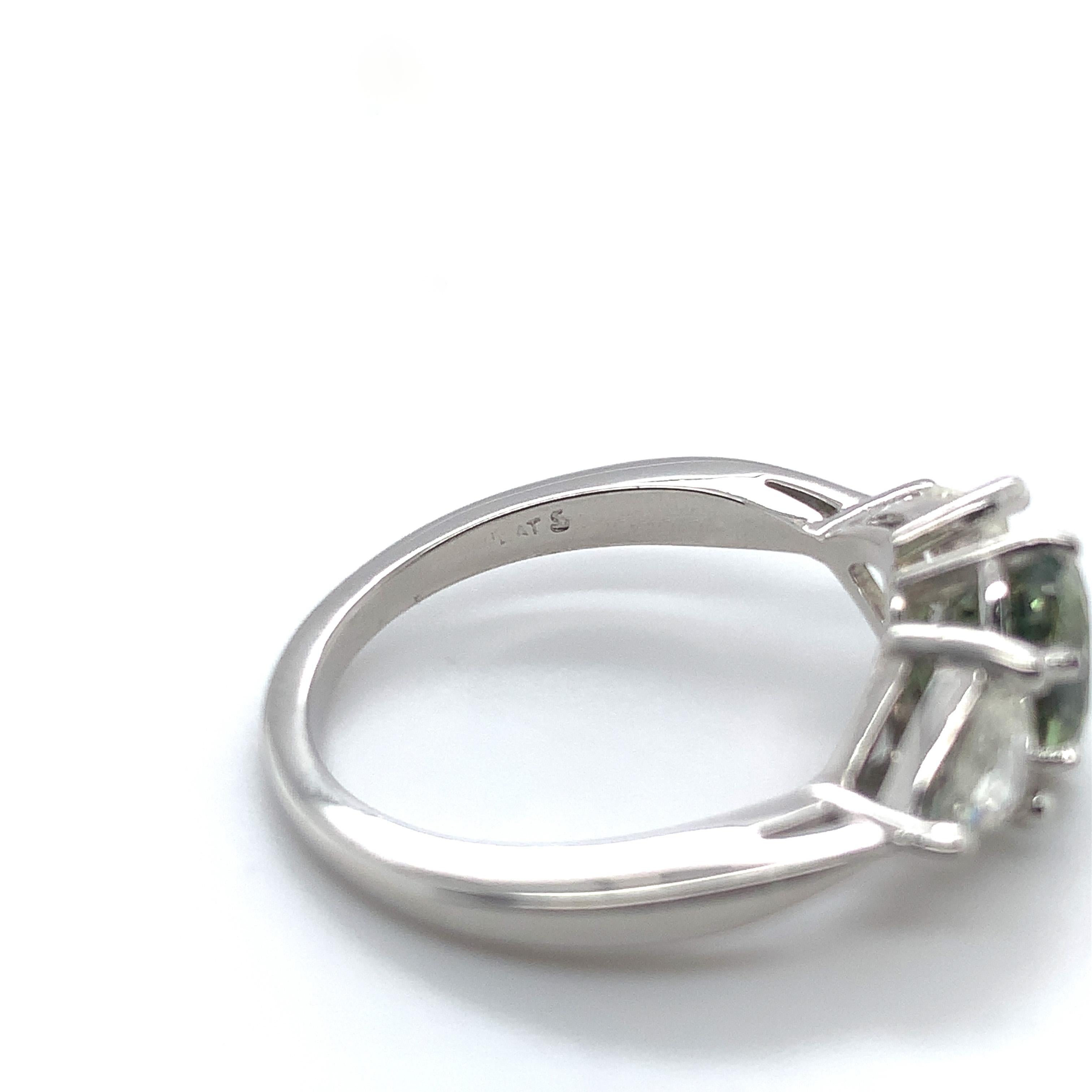 Platinum 1.28 carat GIA Natural Alexandrite and Diamond Ring  For Sale 1
