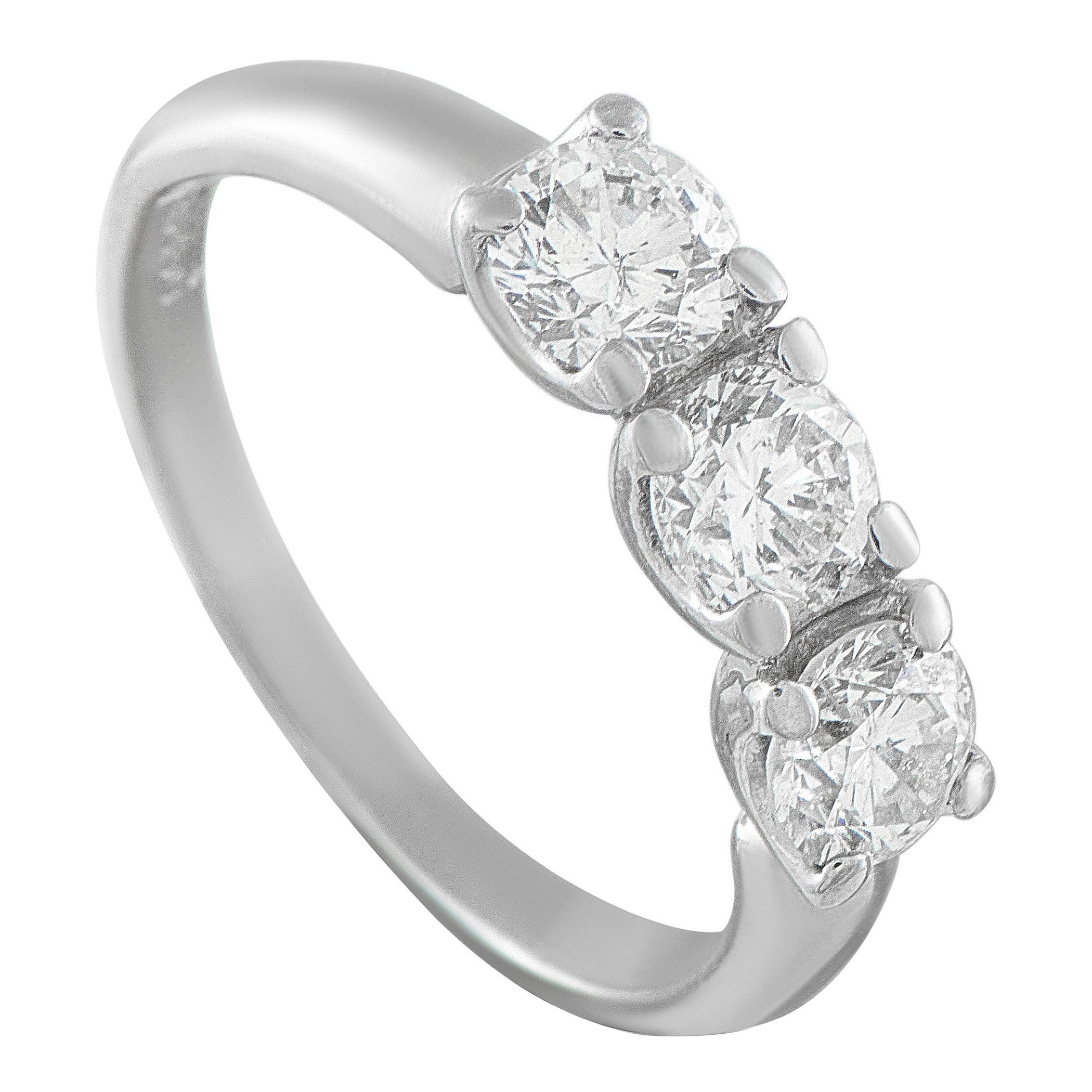 Platinum 1.28ct Diamond Three-Stone Ring MF40-110425