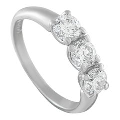 Platinum 1.28ct Diamond Three-Stone Ring MF40-110425