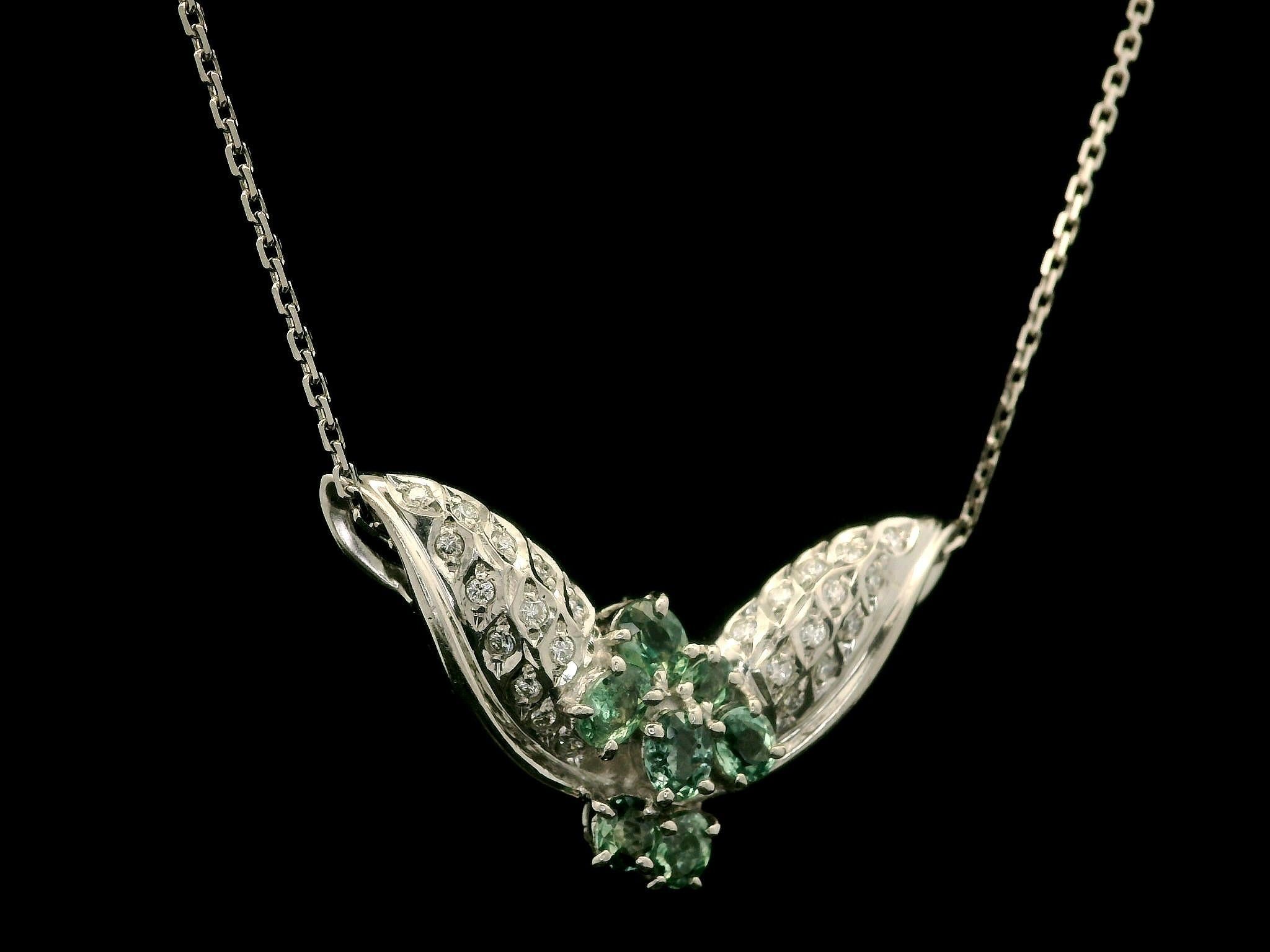 Women's Platinum 1.2ctw Alexandrite & Diamond Butterfly Slide Pendant Chain Necklace For Sale