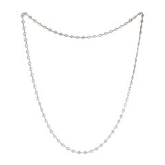 Platinum 13 Carat Round Cut Diamonds by the Yard Necklace