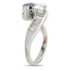 Platinum 1.30ct Diamond and Sapphire Ring