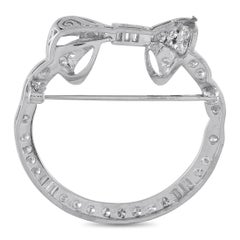 Platinum 1.30ct Diamond Circular Bow Brooch MF24-062526