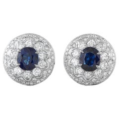 Orecchini in platino con diamanti e zaffiri da 1,32 carati MF21-041026