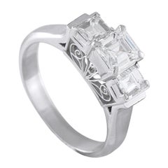 Platinum 1.32ct Diamond Three-Stone Ring #5251
