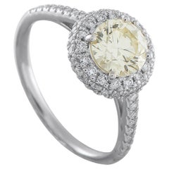 Anillo Doble Halo de Platino y Diamantes 1,35 ct