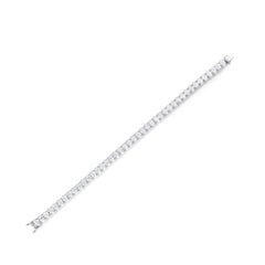Platinum 13.60 Carat F Color Diamond Line Bracelet
