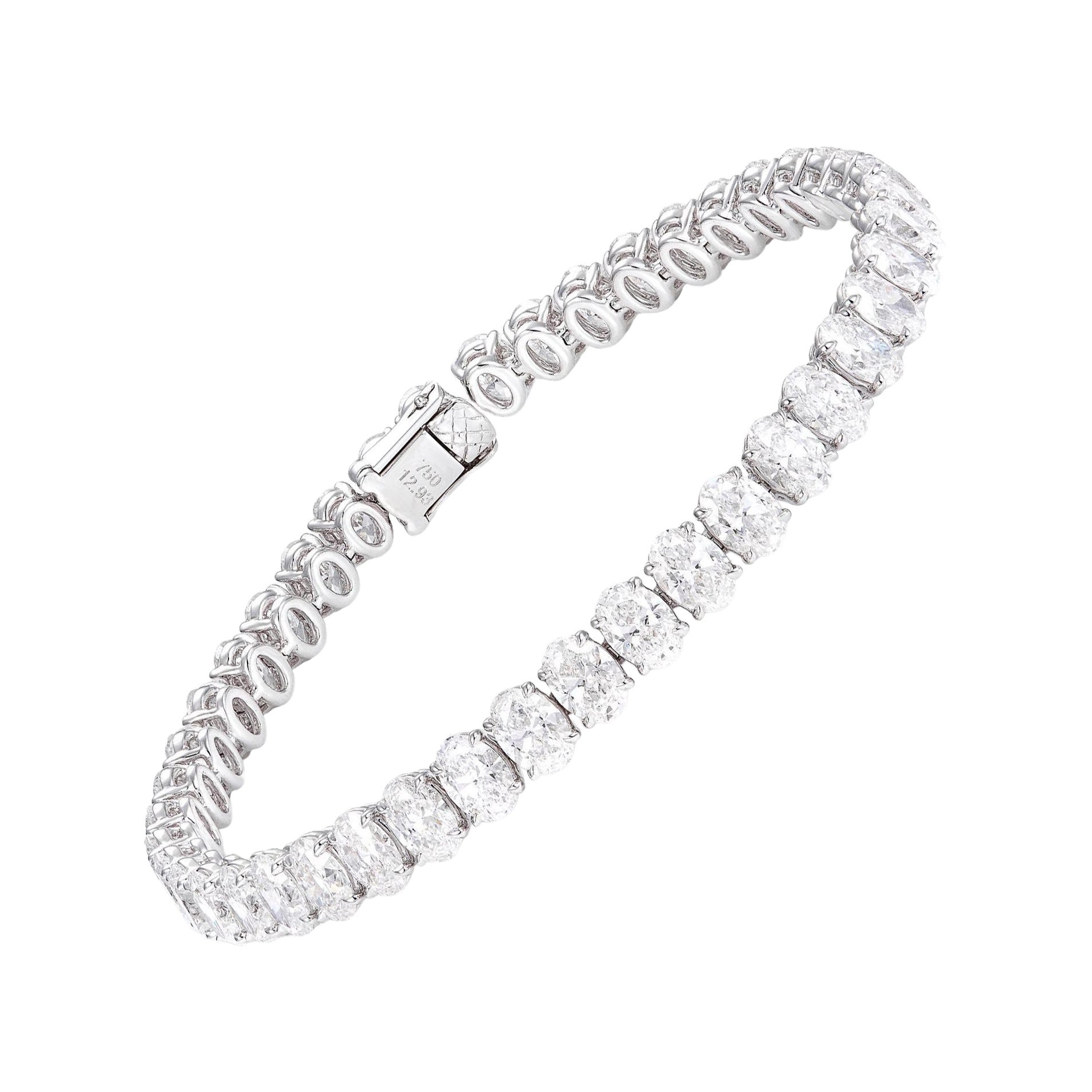 Pulsera Línea Diamante Platino 13,60 Quilates Color F en venta