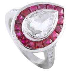 Platinum 1.37ct Diamond and Ruby Ring MF29-021026