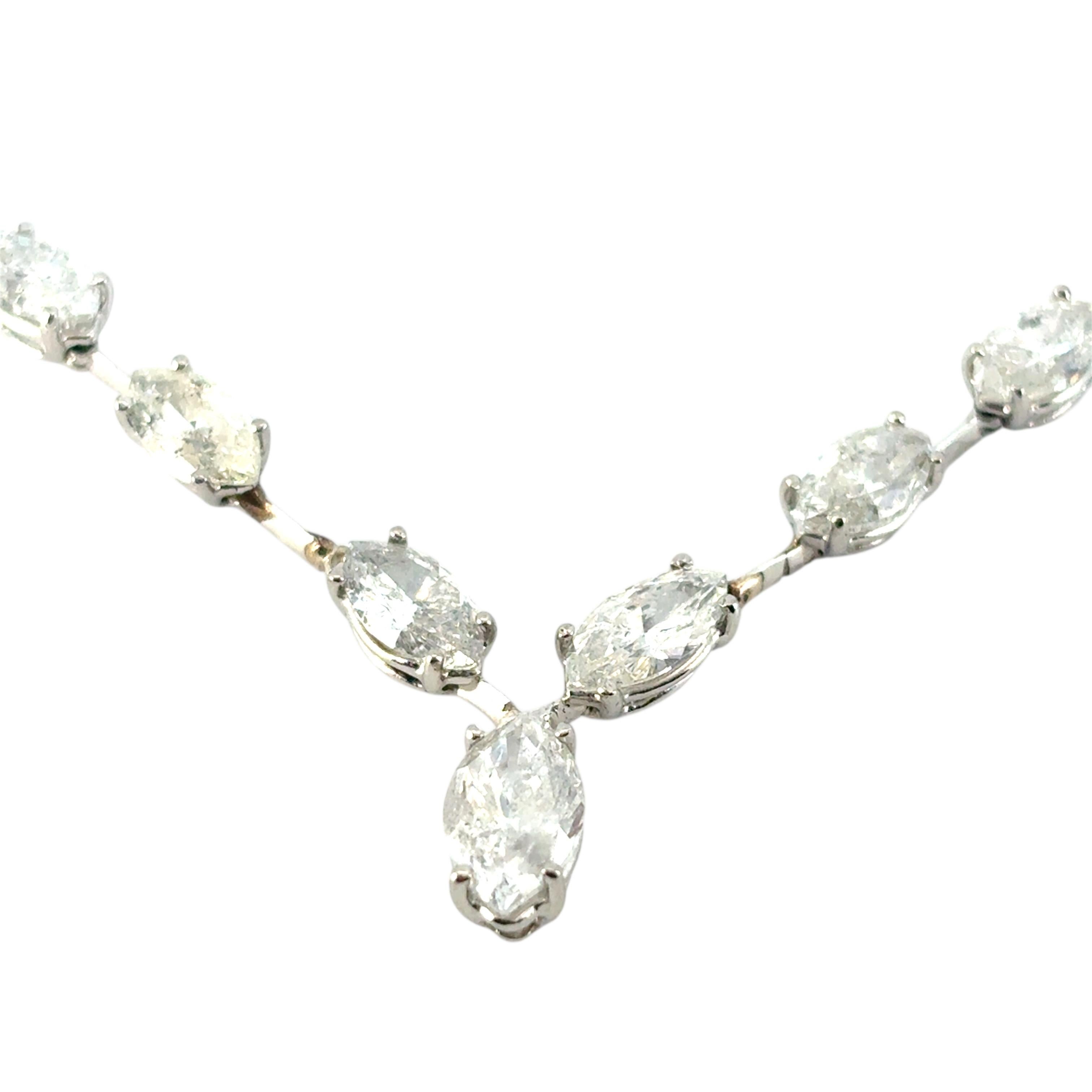 Collier de diamants taille marquise 14,05 ctw en vente 4