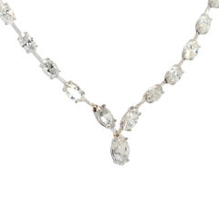 Platinum 14.05ctw Marquise Cut Diamond Necklace