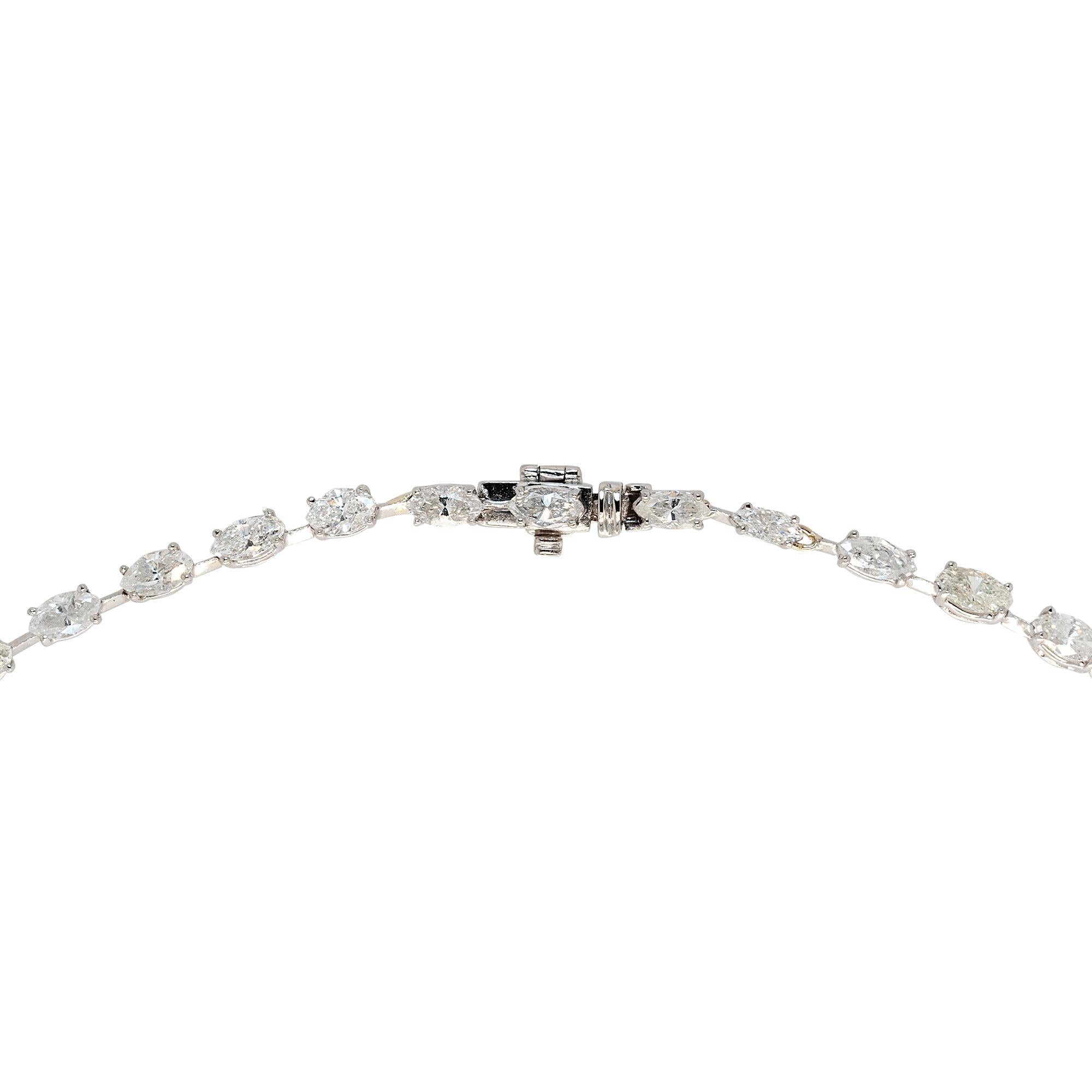 Women's Platinum 14.05ctw Marquise Cut Diamond Necklace For Sale