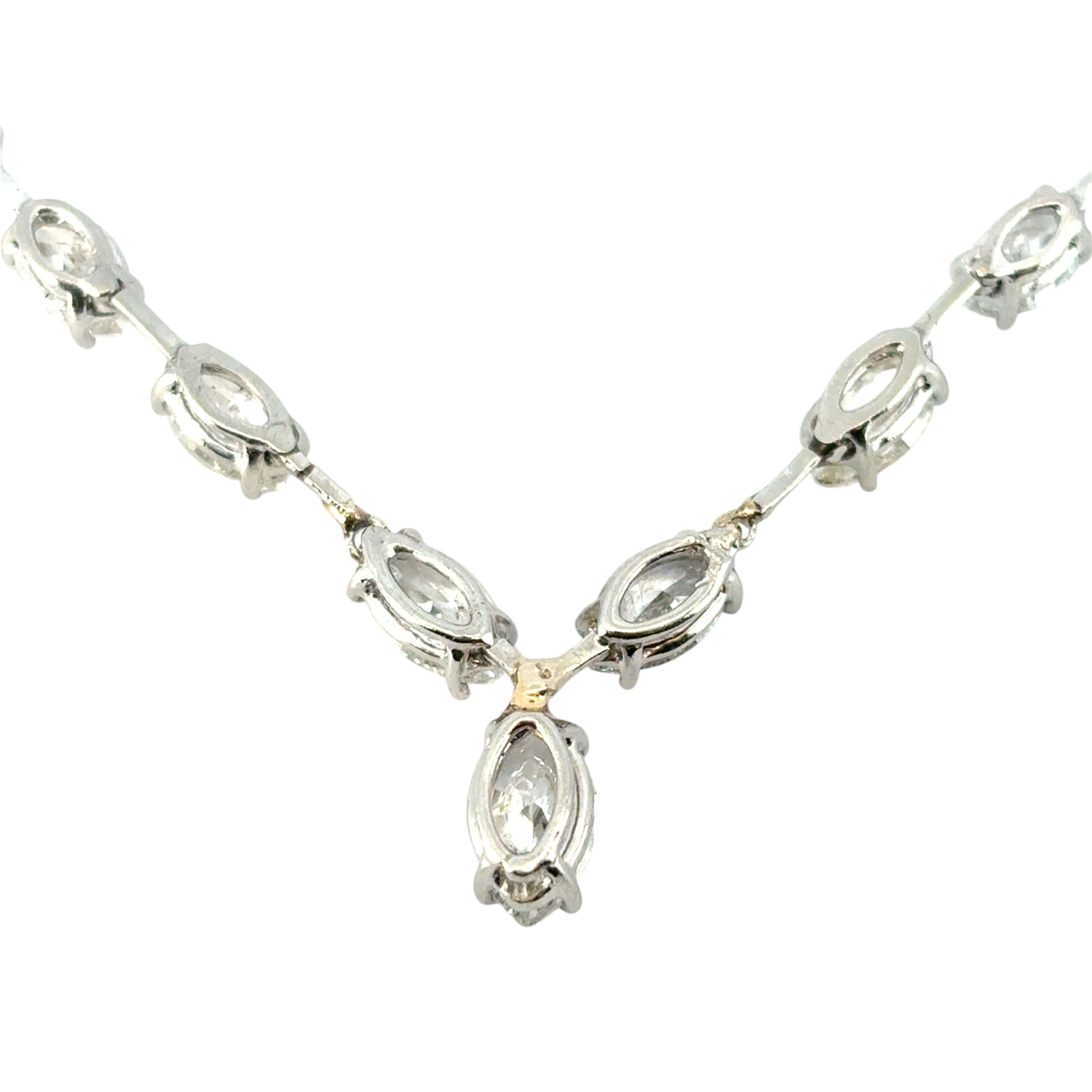 Collier de diamants taille marquise 14,05 ctw en vente 1